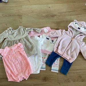 Baby girls 3-6 months cat&jack & Carter’s bundle